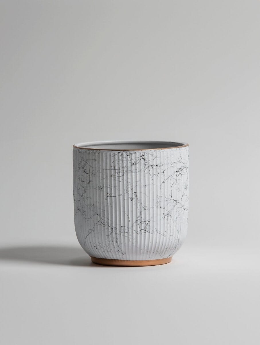 Marble Gold Accent Ceramic Pot (3 Sizes)