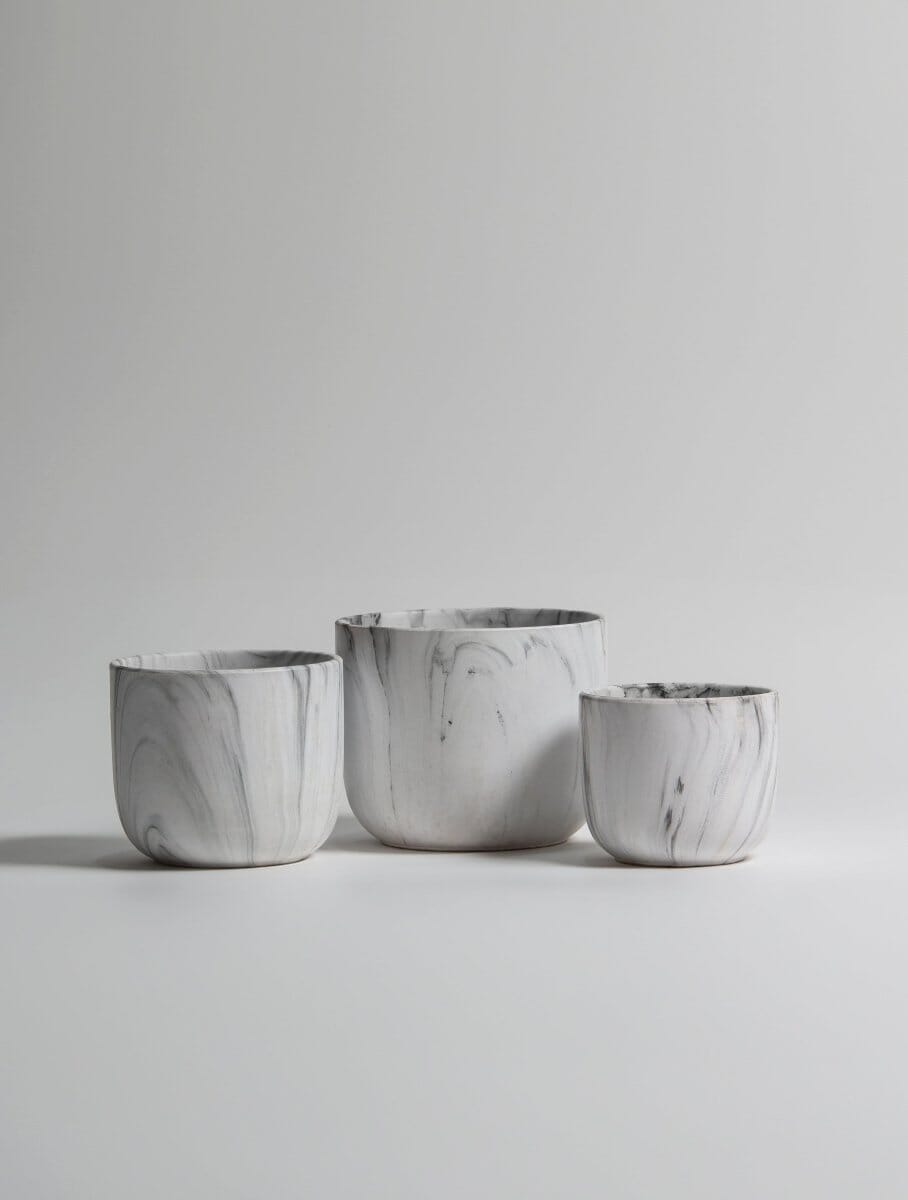 Moonlit Marble Ceramic Pot