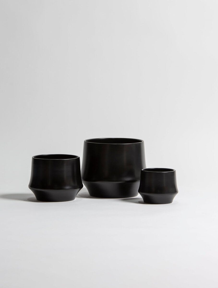 Obsidian Twist Ceramic Pot