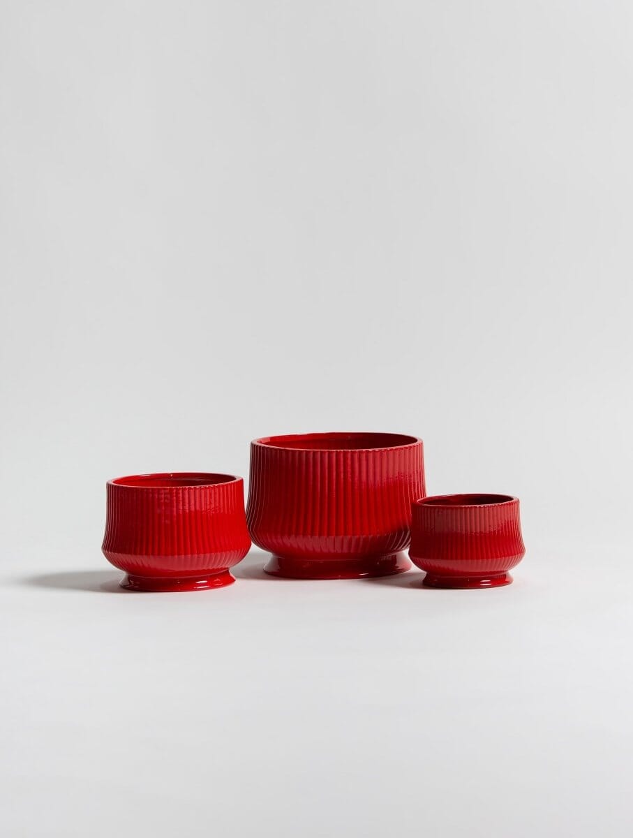 Ruby Ripple Ceramic Pot