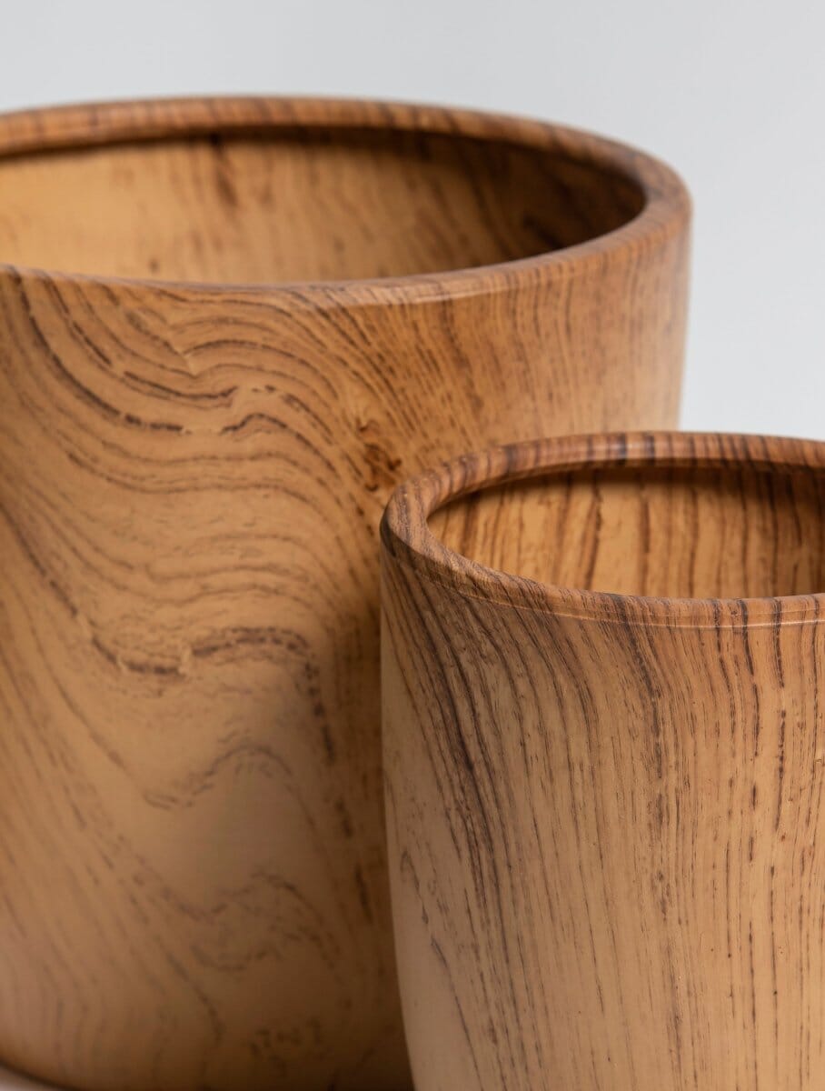 Rustic Wood Ceramic Pot (3 Sizes)