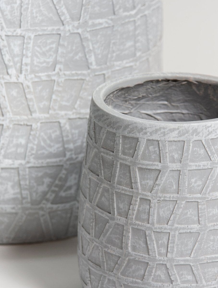 Geometric Grey Ceramic Pot (3 Sizes)