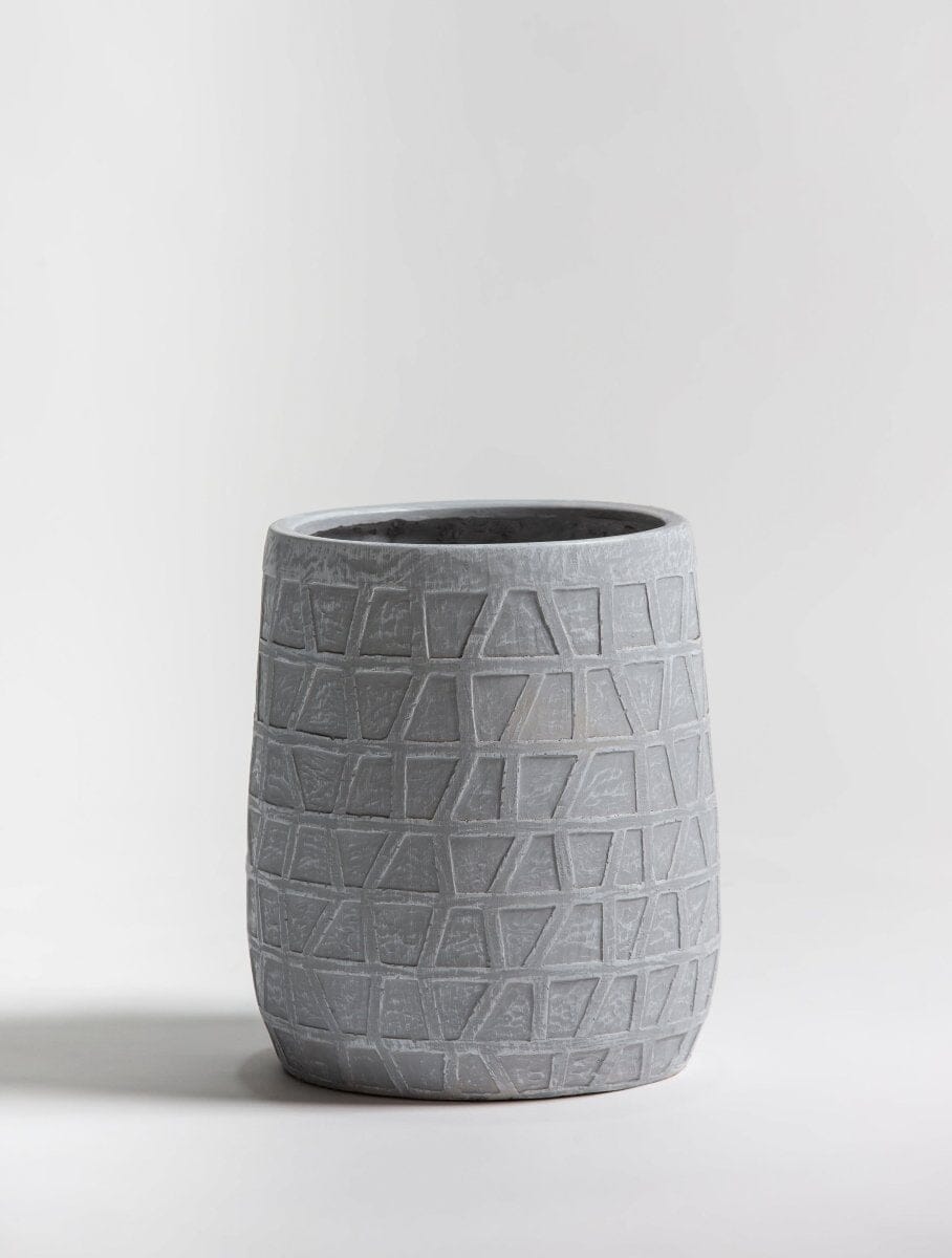 Geometric Grey Ceramic Pot (3 Sizes) FLO 