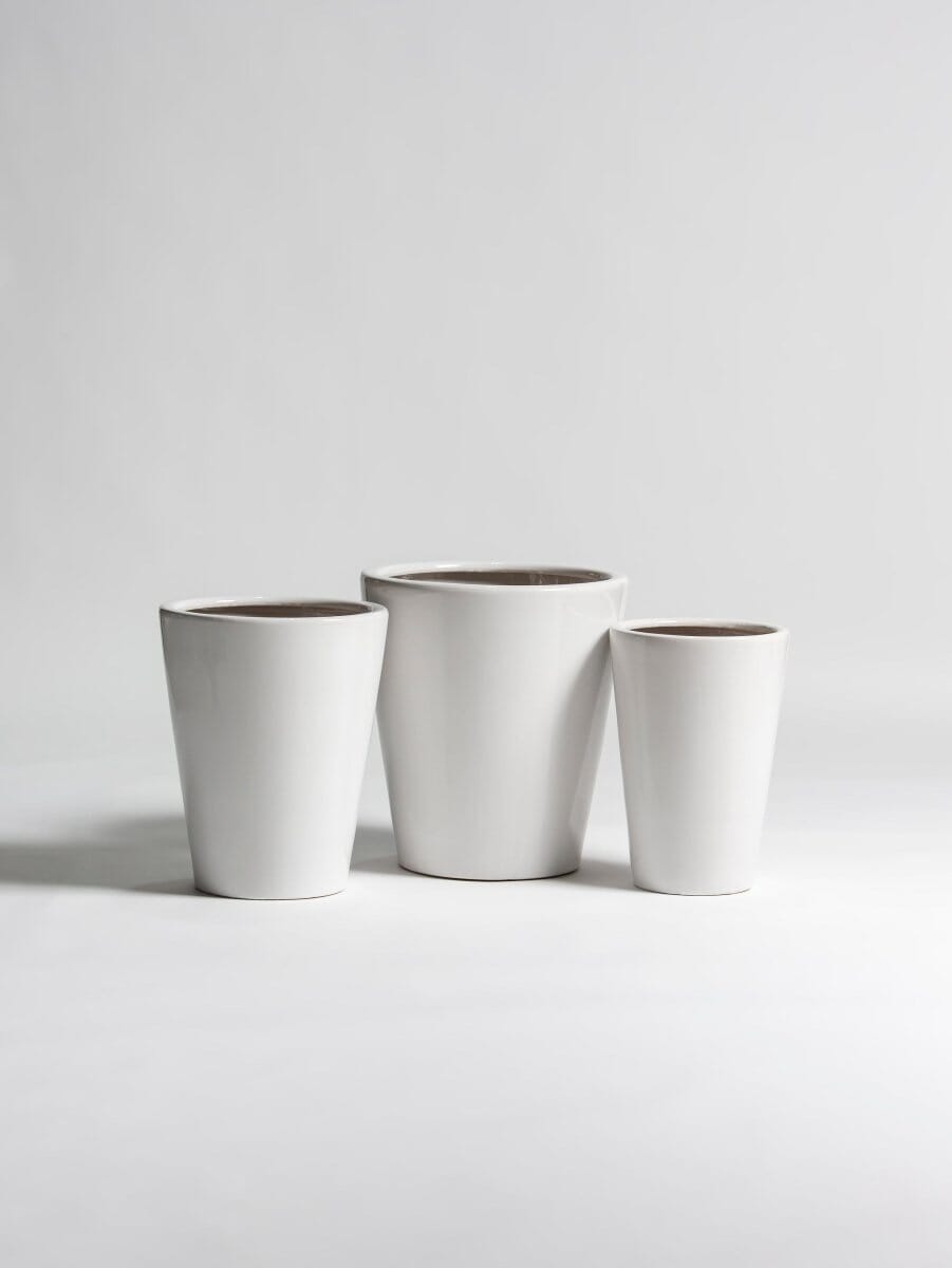 Pure White Ceramic Pot V (3 Sizes)