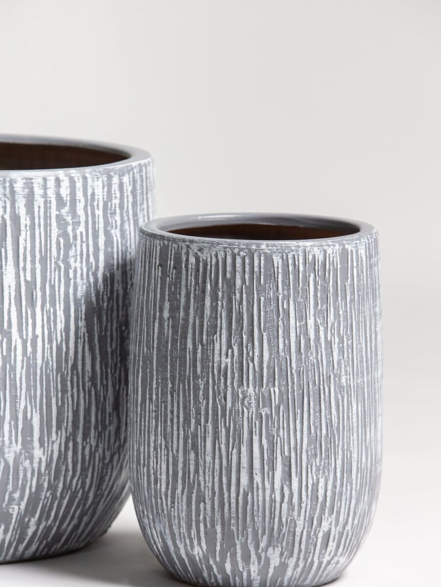 Ash BarkLine Ceramic Pot (3 Sizes)