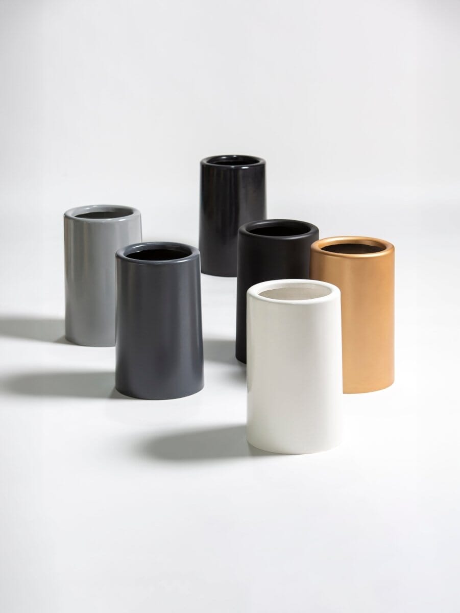 Urban Cylinder Fiber Glass Pot (6 Colors)