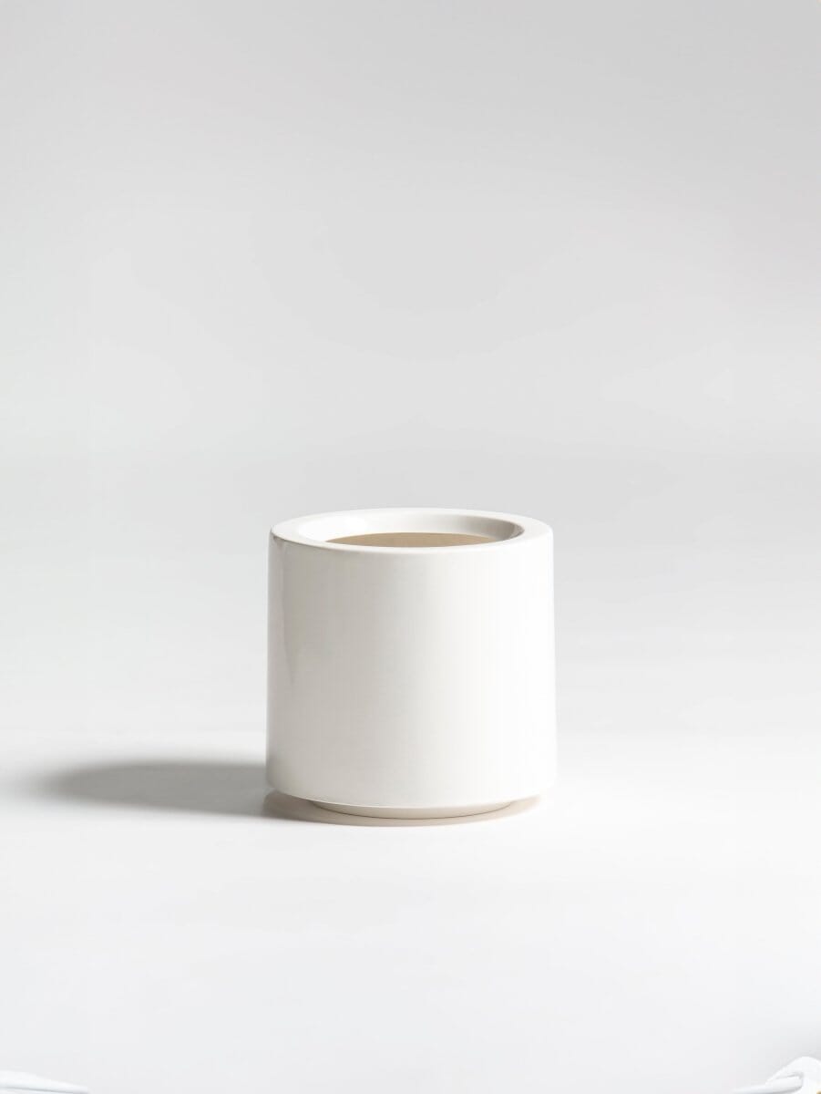 Chroma Fiber Glass Pot (6 Colors)Metallic White 