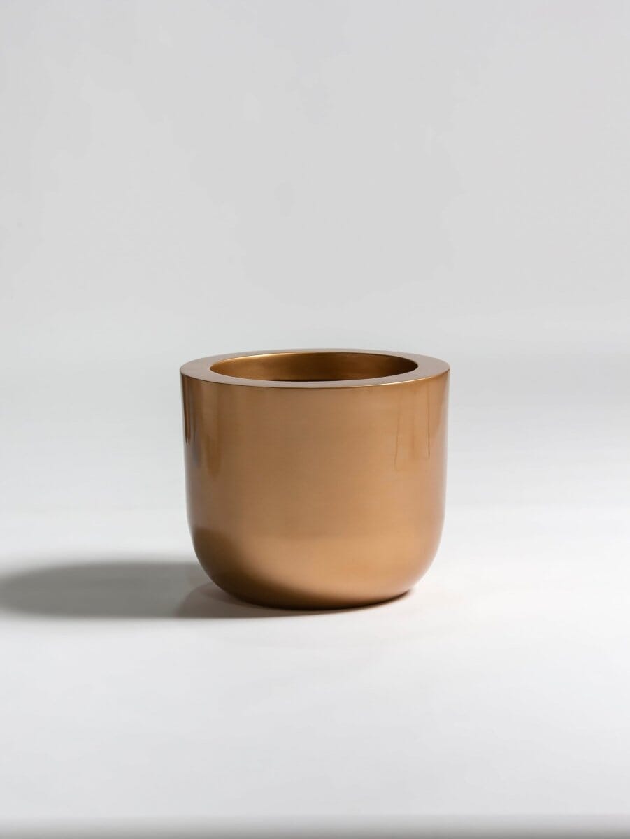 Urban Round Fiber Glass Pot (6 Colors)Metallic Gold 