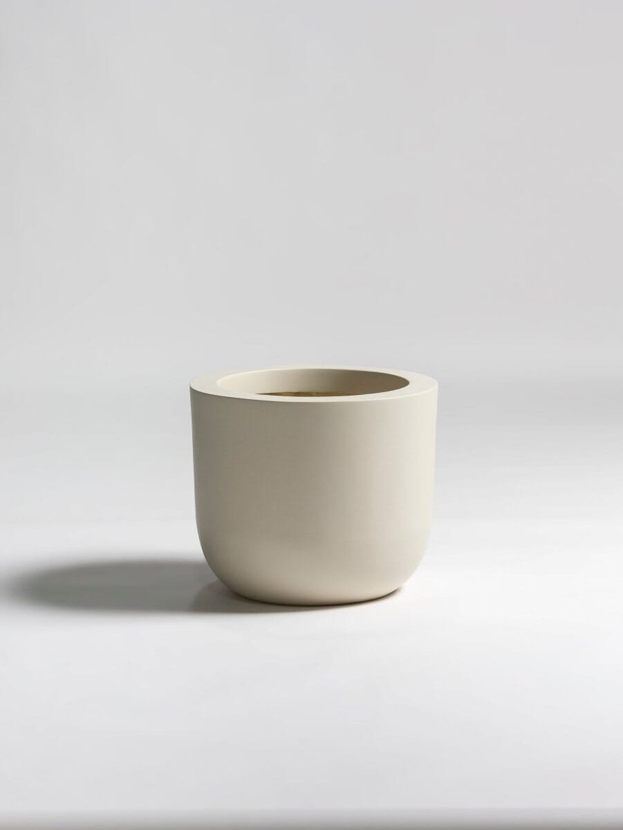 Urban Round Fiber Glass Pot (6 Colors)Beige 