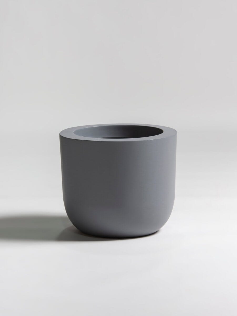 Urban Round Fiber Glass Pot (6 Colors)Metallic Gray 