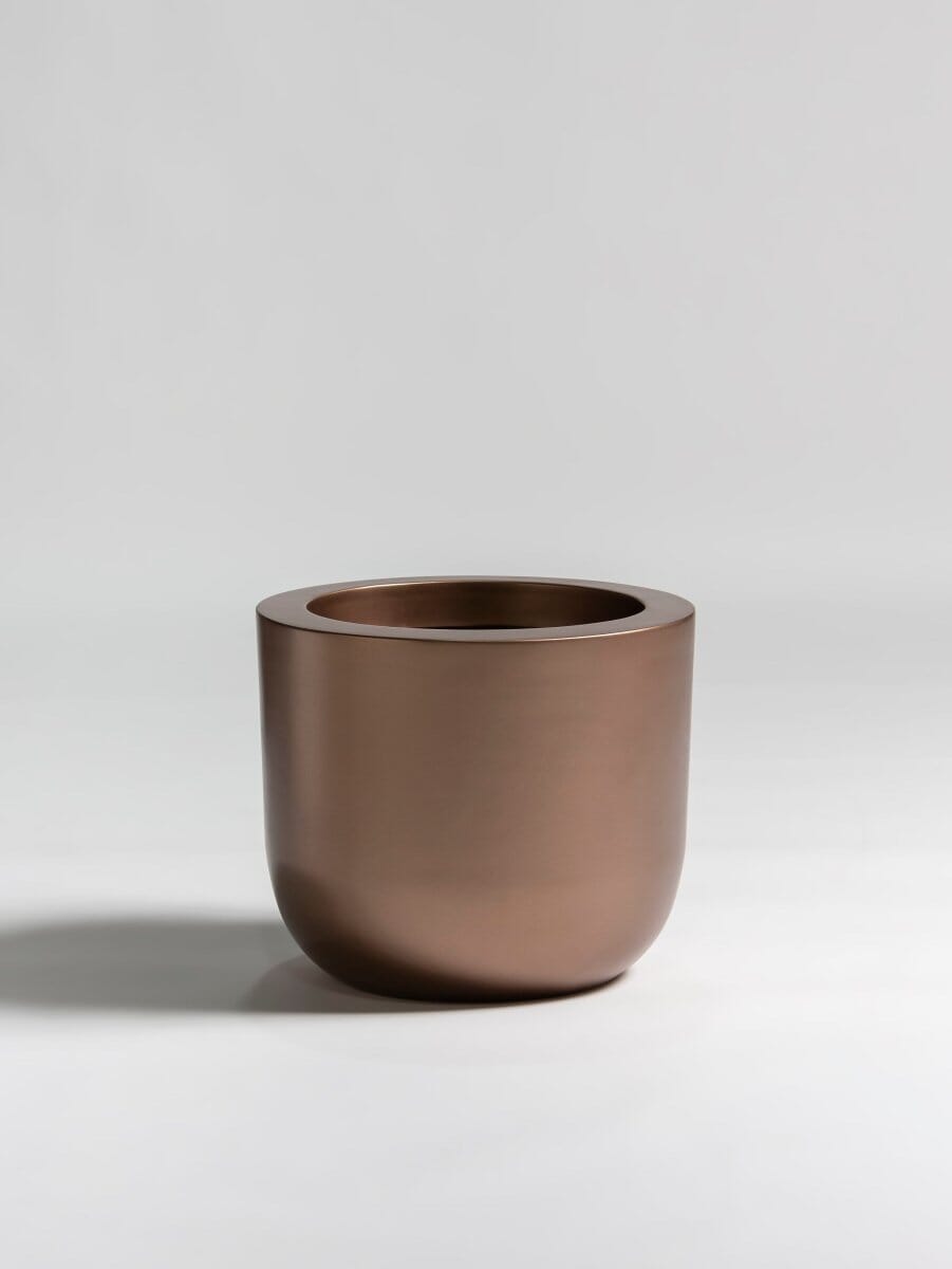 Urban Round Fiber Glass Pot (6 Colors)Metallic Bronze 