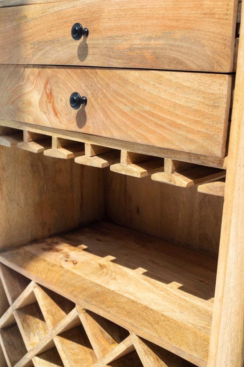 Moira Standing Mango Wood Bar Cabinet 