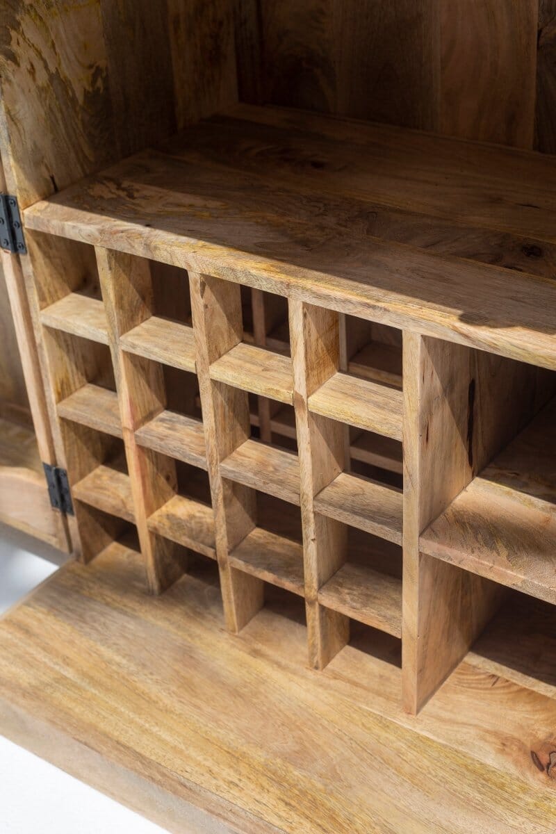 Tova Folding Mango Wood Bar Cabinet 