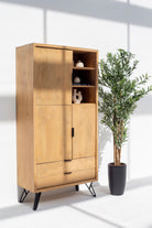 Diane Wooden Cabinet with Mini Display Shelves ART 