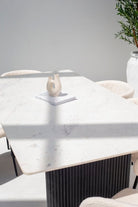 Petrova Marble Dining Table with Wooden Base ART 