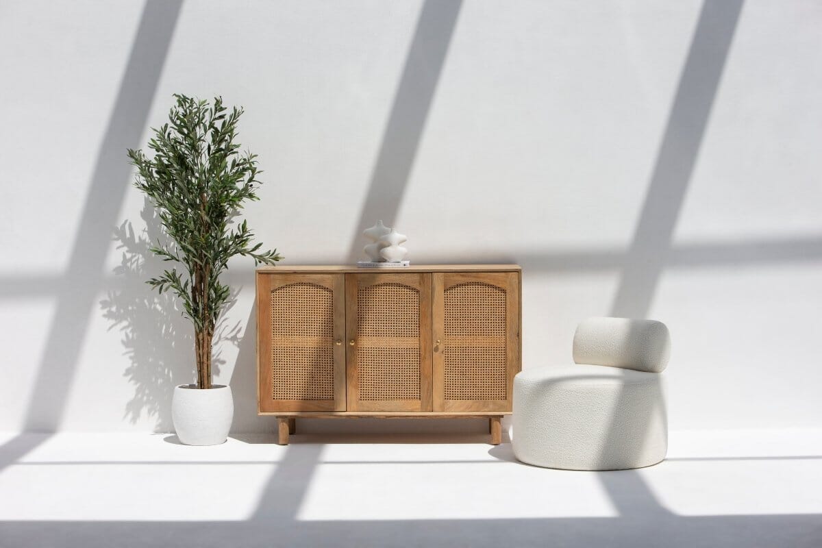 Hans 3 Doors Rattan Sideboard 