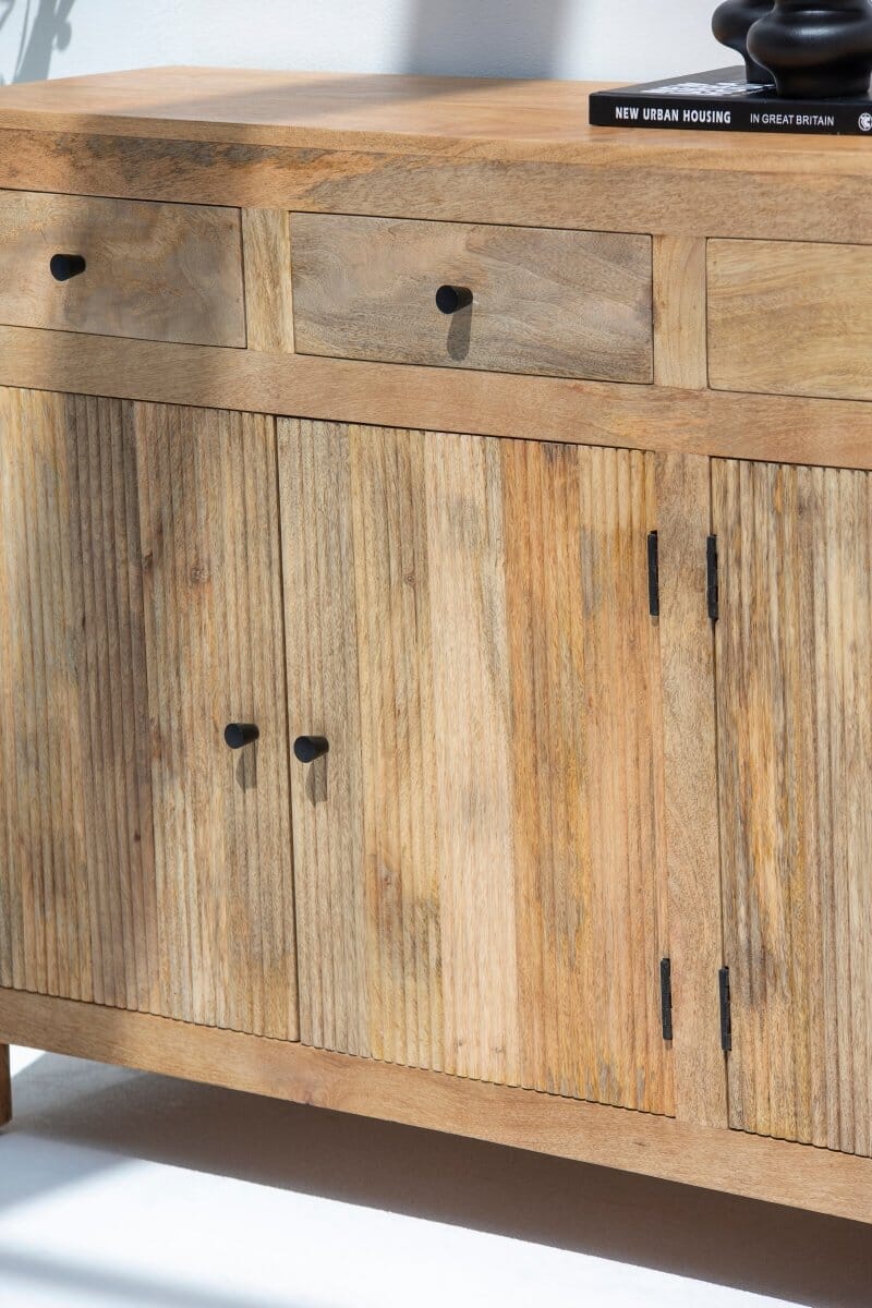 Ziyah Wooden Slat Door Sideboard Buffets & Sideboards 