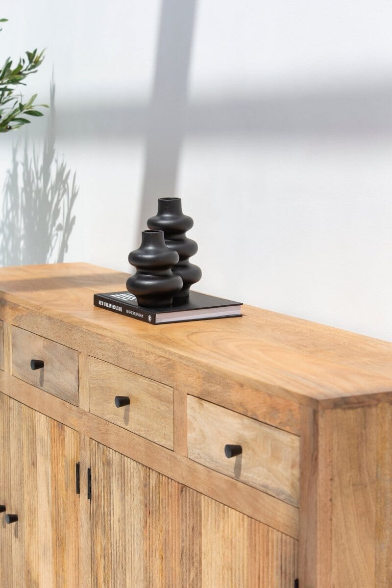 Ziyah Wooden Slat Door Sideboard Buffets & Sideboards 