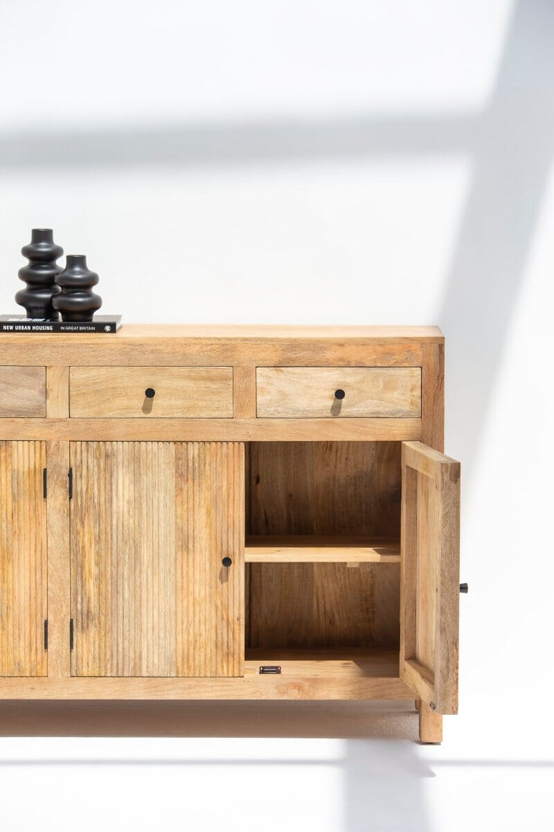 Ziyah Wooden Slat Door Sideboard Buffets & Sideboards 