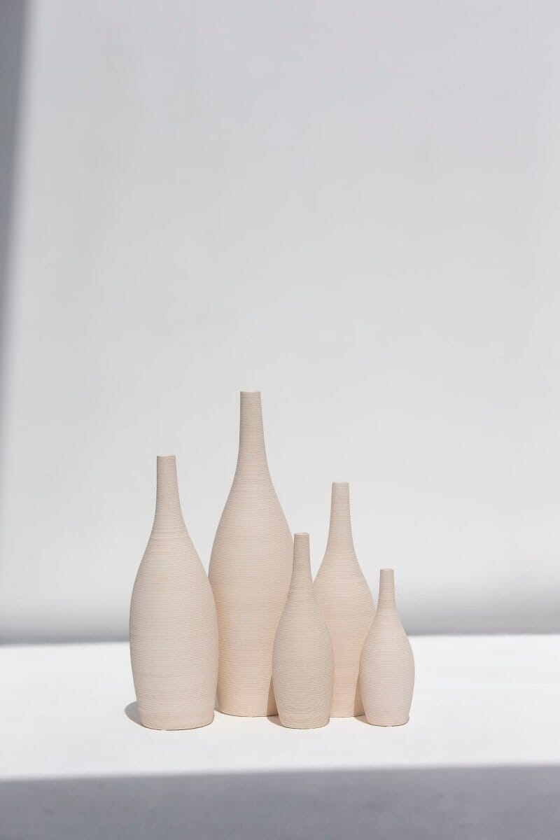 Rippled Ceramic Bottle Vase (5 Sizes) IBE02 