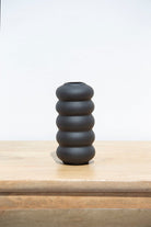 Layered Round Black Ceramic Vase HAI12 