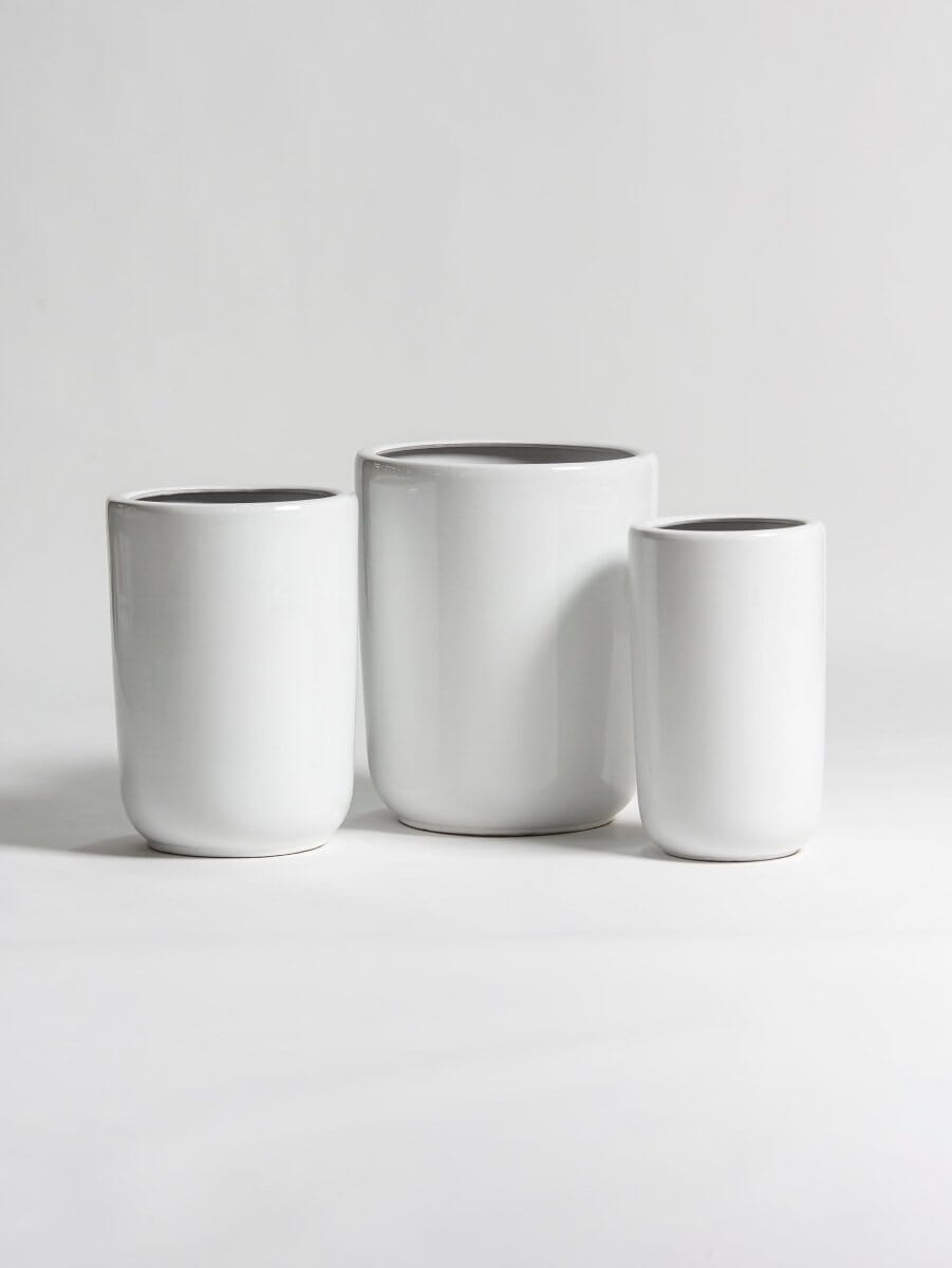 Pure White Ceramic Pot III (3 Sizes)