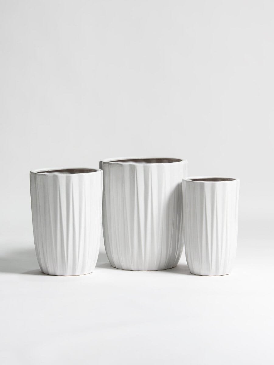 Silken Pleat Ceramic Pot (3 Sizes) FLO 