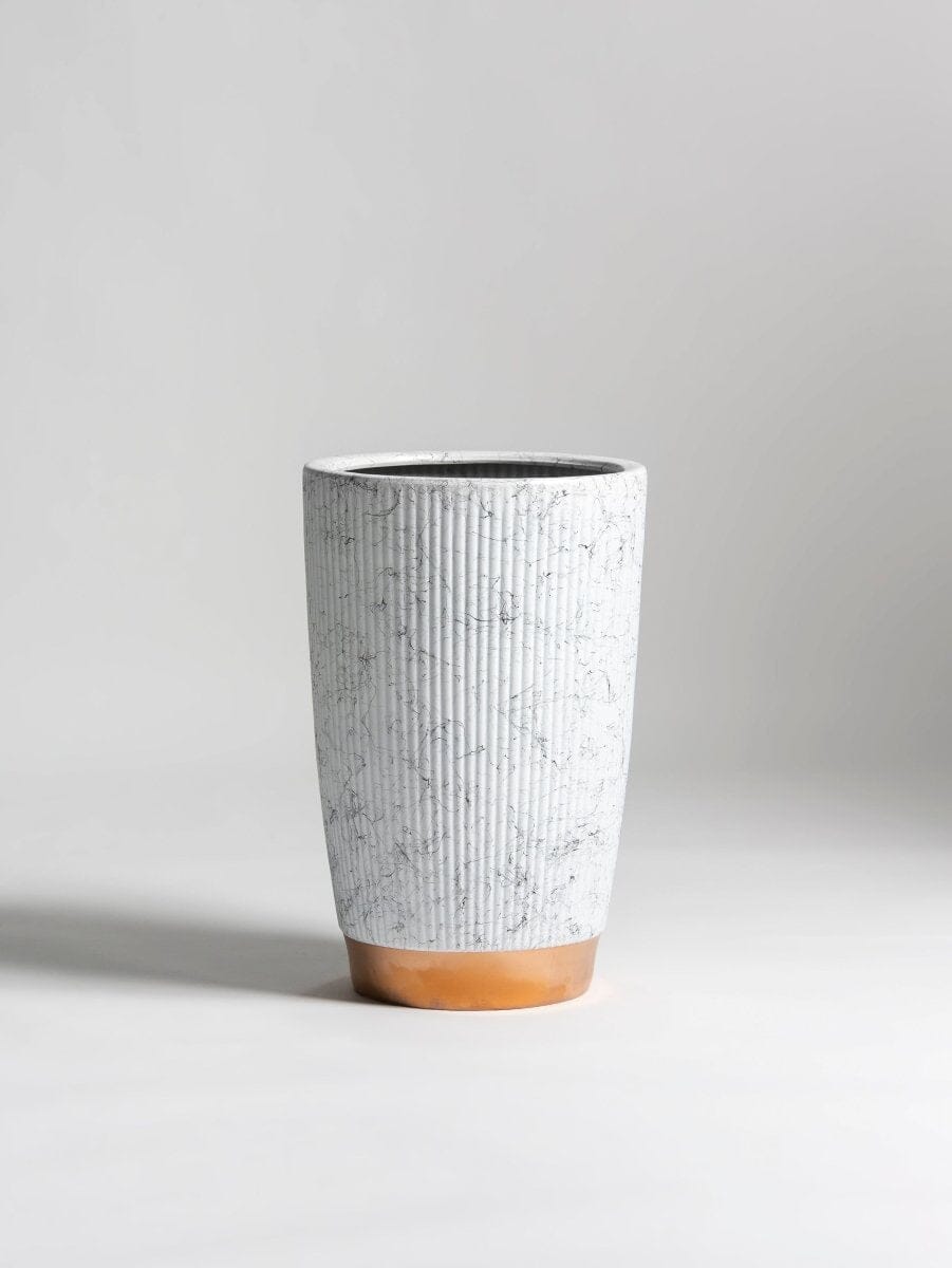 Gilded Groove Ceramic Pot II (2 Sizes)