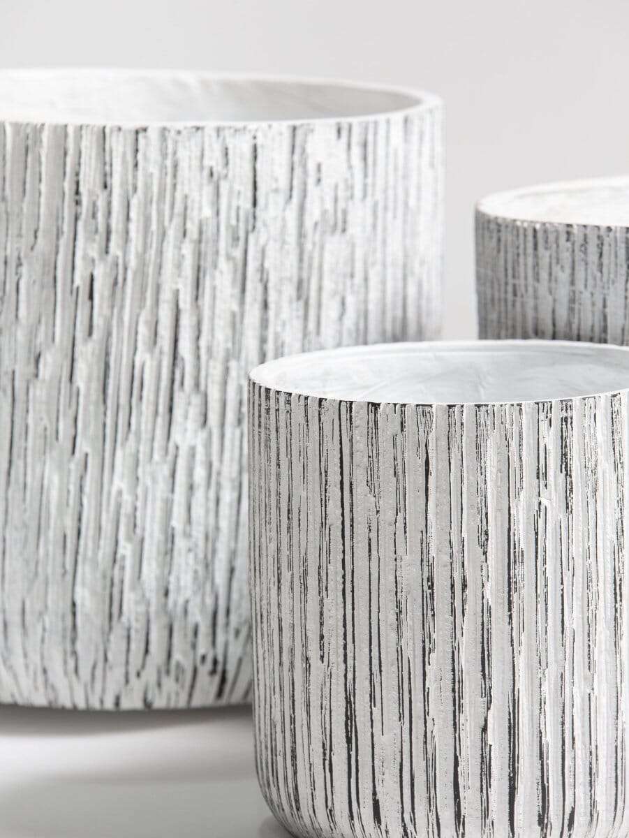 White Timberline Fiber Ceramic Pot (4 Sizes)