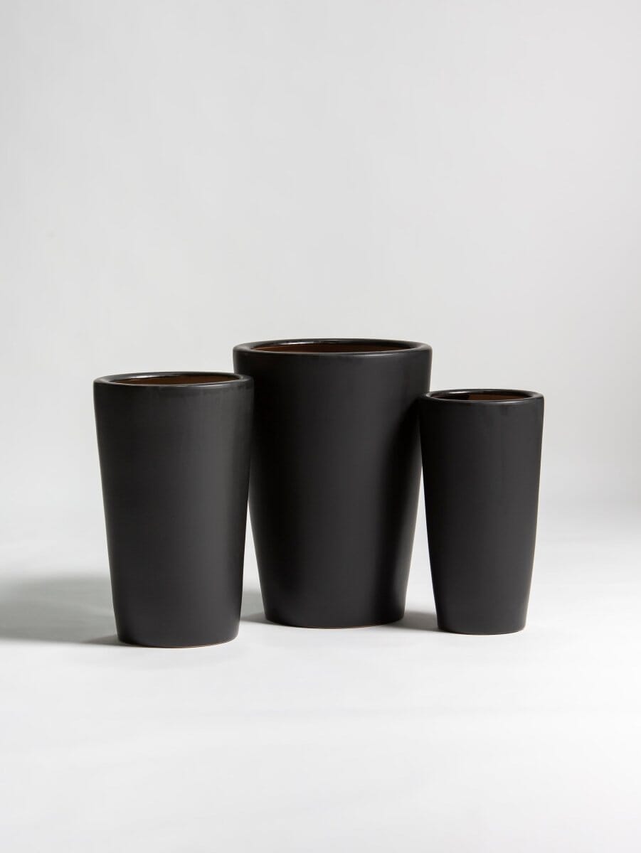 Classic Matte Black Ceramic Pot III (3 Sizes) FLO 