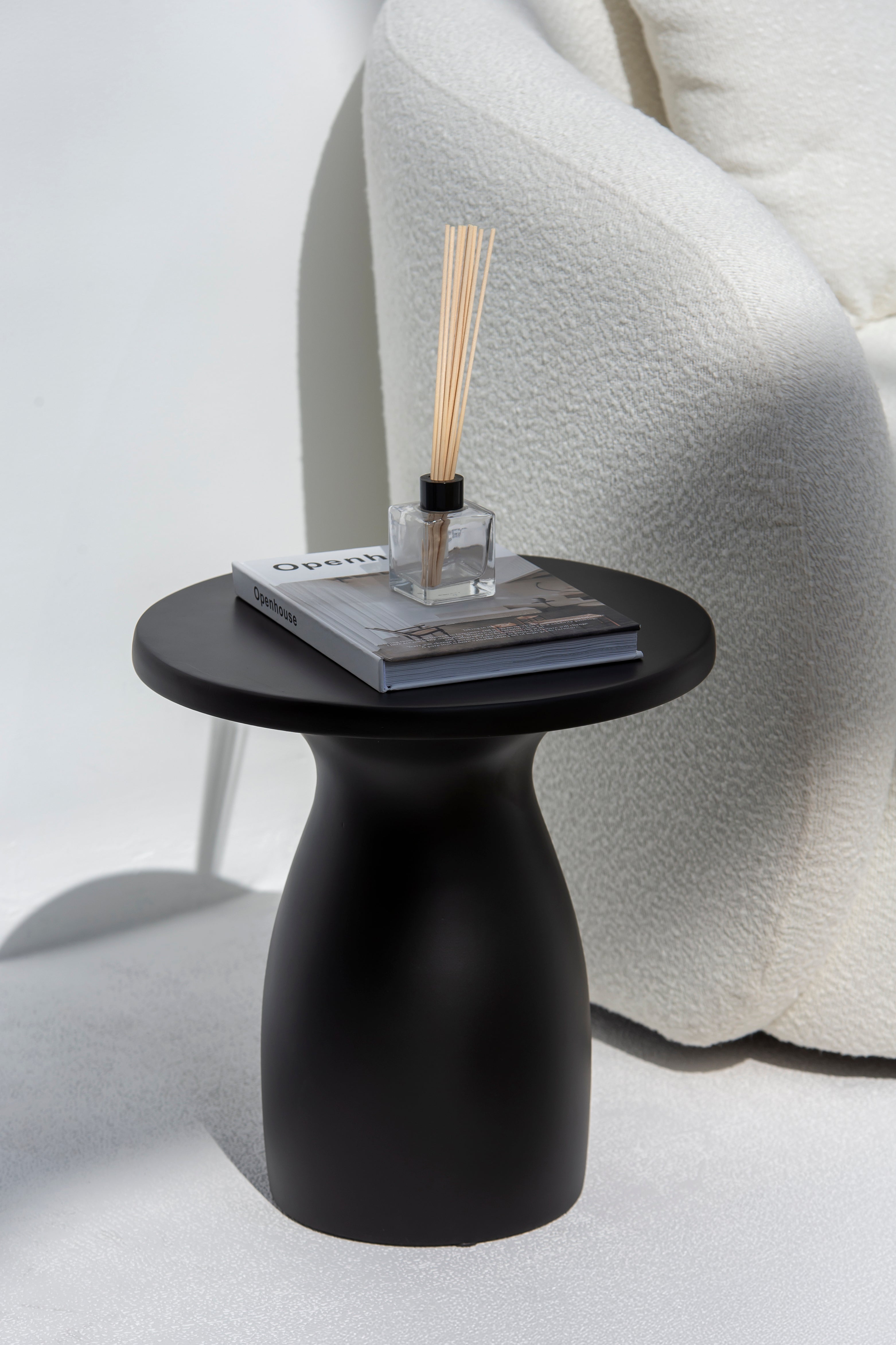 Brio Black Concrete Side Table
