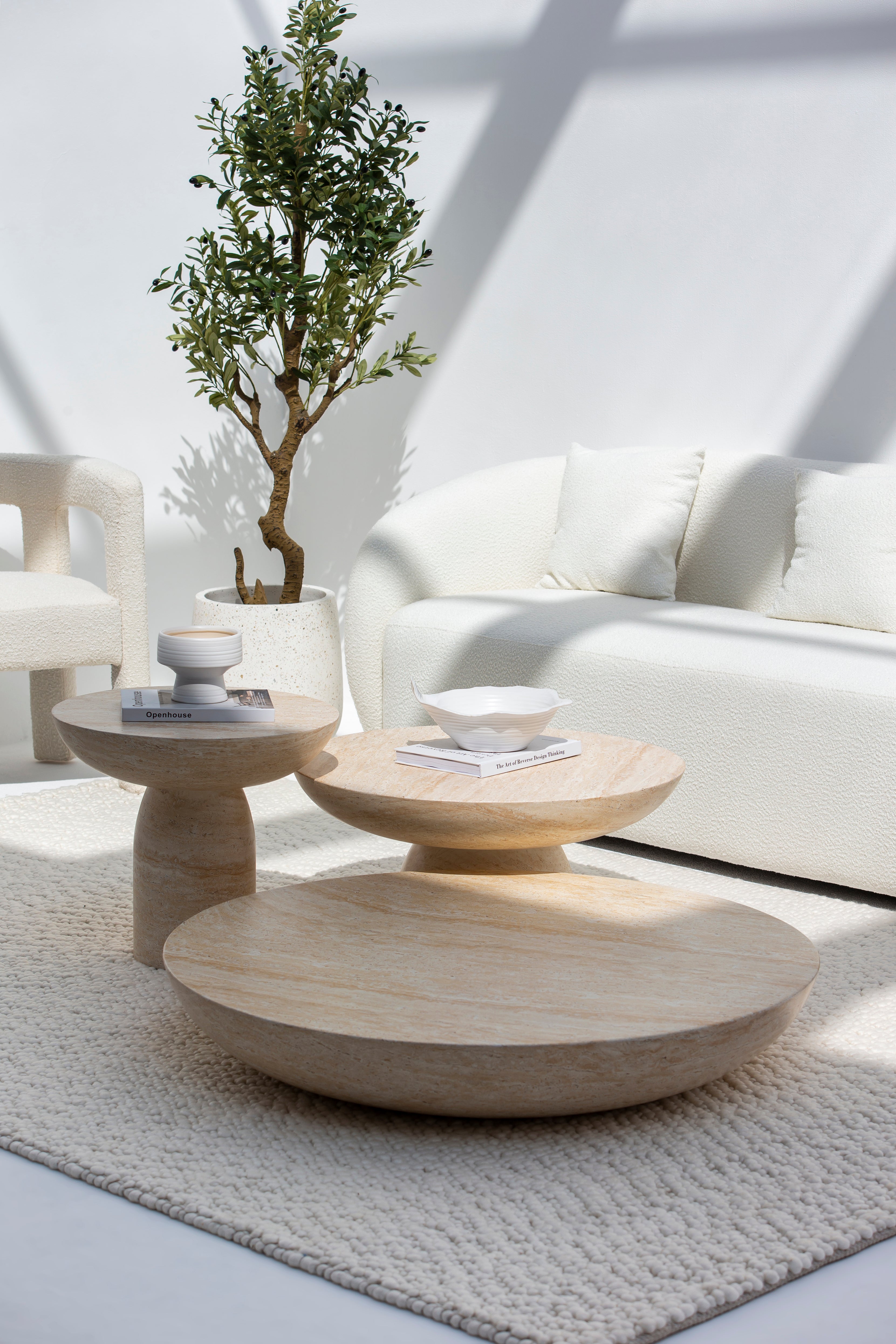 Mondo Travertine Finish Concrete Coffee Table Homekode
