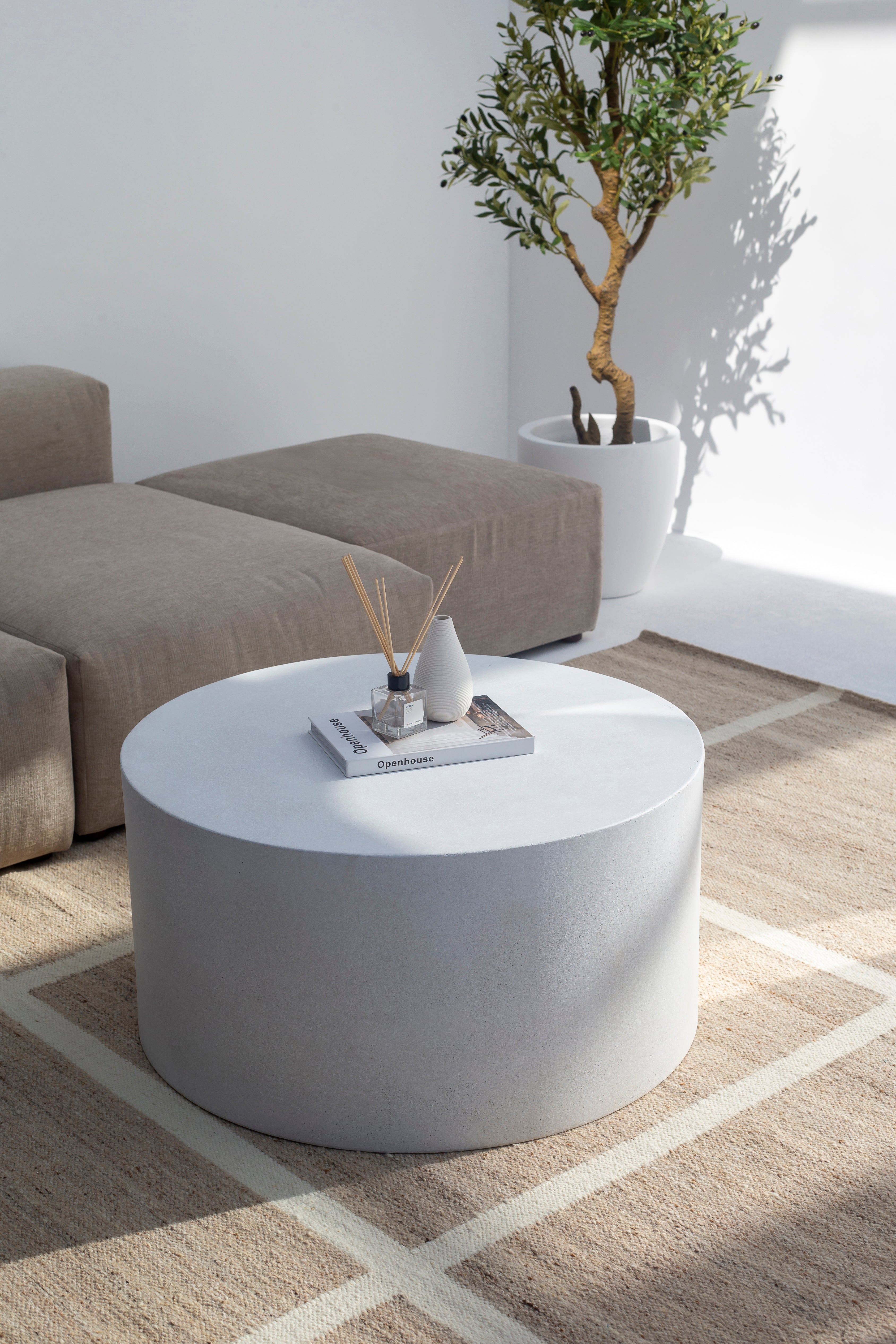 Riviera White Concrete Coffee Table