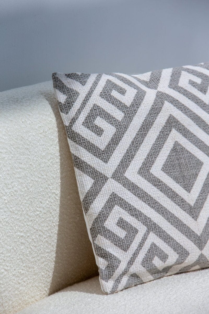 Grey Off-White Canvas Cotton Cushion With Filler (45x45 CM) Cushion -- Cushion With Filler 