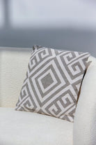 Grey Off-White Canvas Cotton Cushion With Filler (45x45 CM) Cushion -- Cushion With Filler RAM 