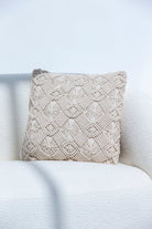 Crocheted Natural White Cushion With Filler (2 Sizes) Cushion -- Cushion With Filler RAM 