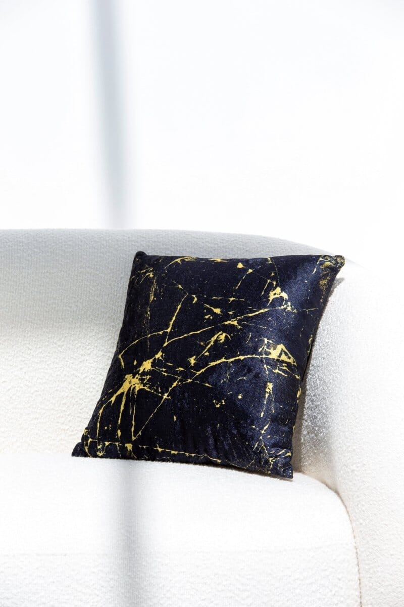 Black & Gold Velvet Cushion Cover (40x40 CM) Cushion -- Cushion Cover RAM 