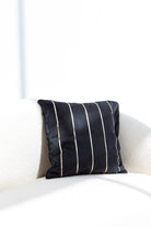 Black & Gold Linear Polyester Cushion Cover (45x45 CM) Cushion -- Cushion Cover 