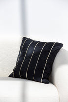 Black & Gold Linear Polyester Cushion Cover (45x45 CM) Cushion -- Cushion Cover RAM 