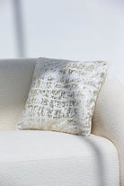 White & Gold Polyester Cushion Cover (45x45 CM) Cushion -- Cushion Cover RAM 