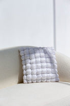 Bubbly White Polyester Cushion Cover (40x40 CM) Cushion -- Cushion Cover RAM 