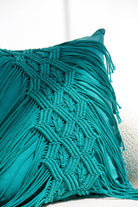 Turquoise Cotton Cushion with Filler (60x60 CM) Cushion -- Cushion With Filler RAM 