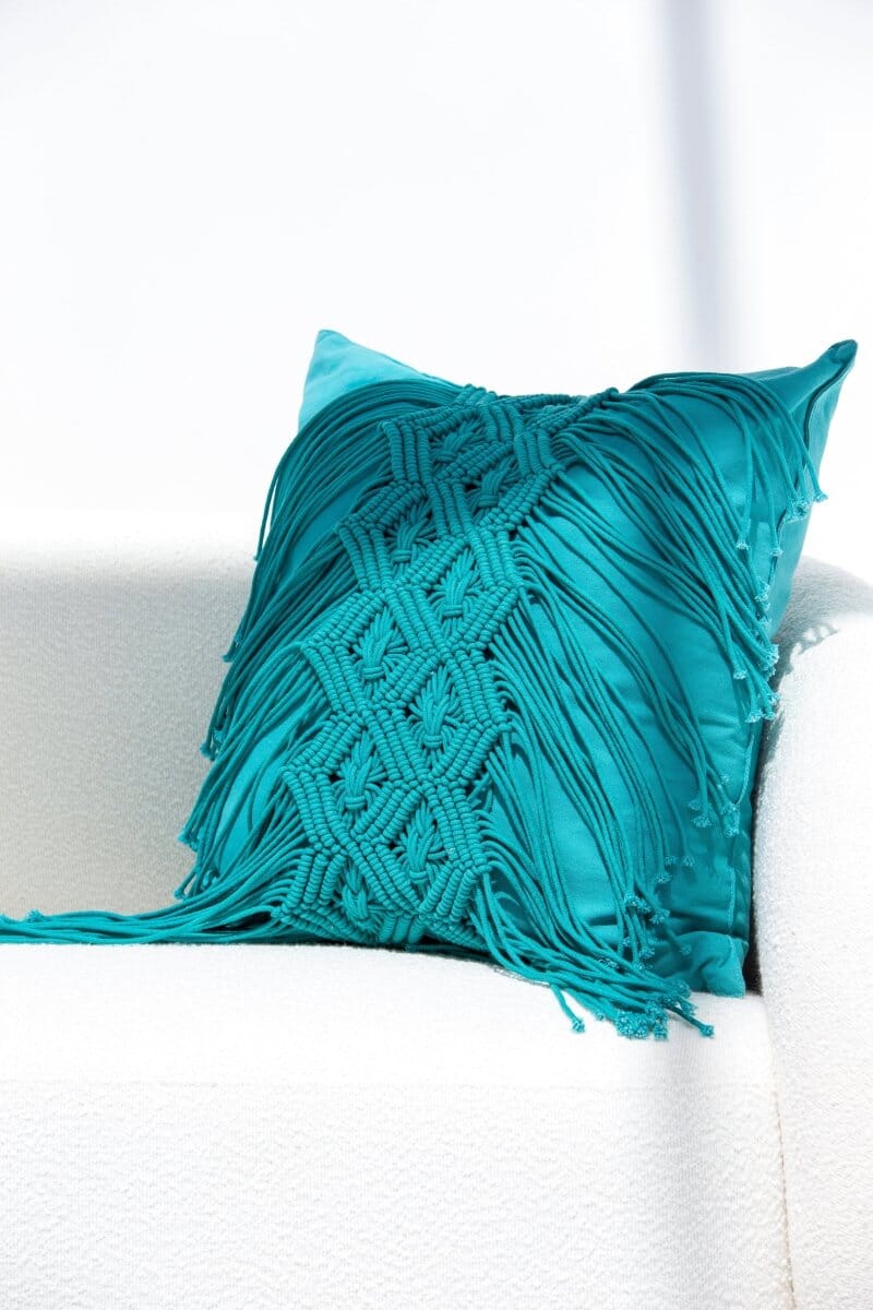 Turquoise Cotton Cushion with Filler (60x60 CM) Cushion -- Cushion With Filler RAM 