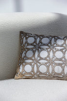 White Sequined Geometric Pattern Cushion With Filler (30x50 CM) Cushion -- Cushion With Filler 