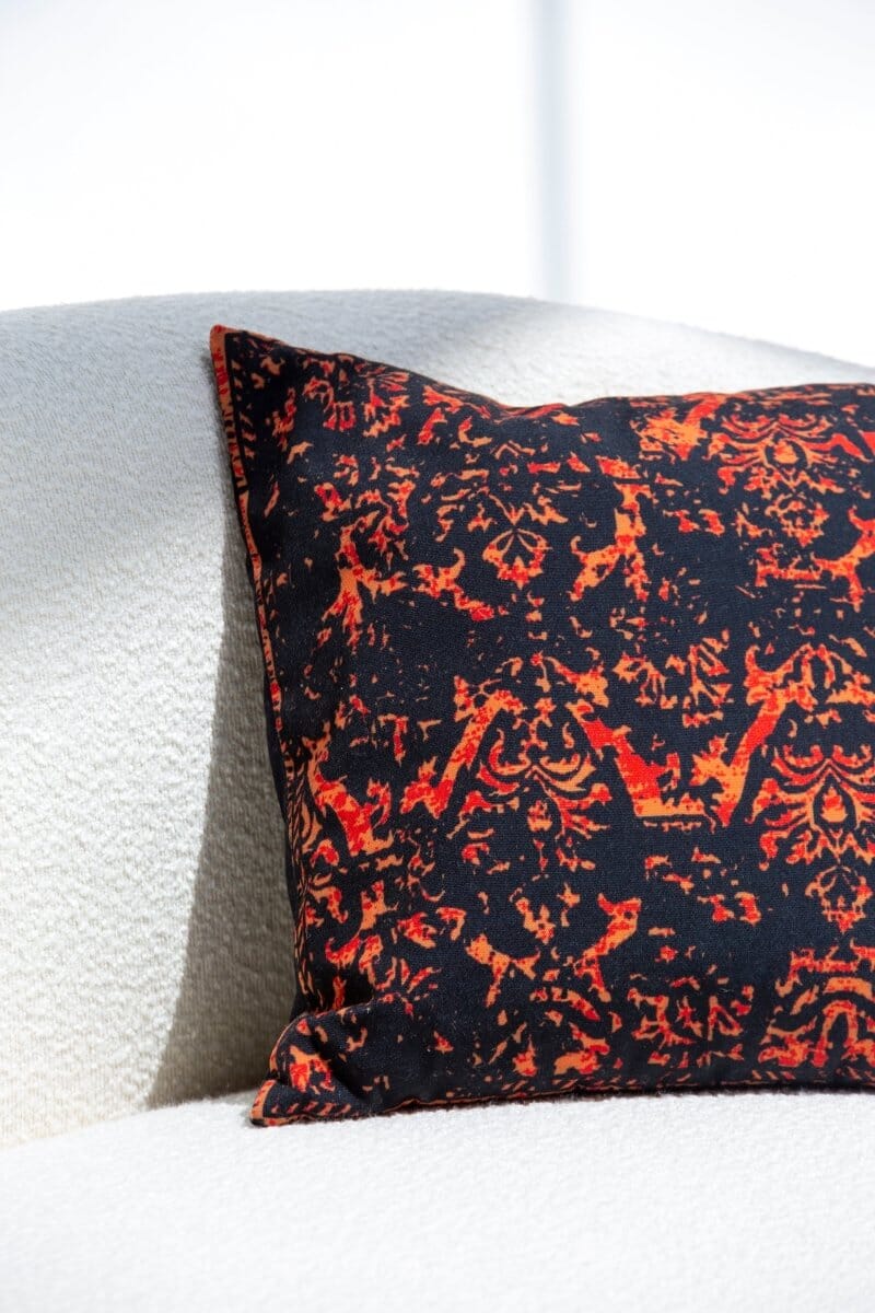 Firey Black Polyester Cushion Cover (45x45 CM) Cushion -- Cushion Cover 