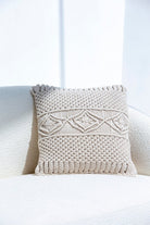 Embossed Natural White Cushion With Filler (45x45 CM) Cushion -- Cushion With Filler RAM 