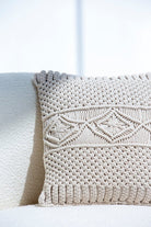 Embossed Natural White Cushion With Filler (45x45 CM) Cushion -- Cushion With Filler 