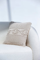 Embossed Natural White Cushion With Filler (45x45 CM) Cushion -- Cushion With Filler 