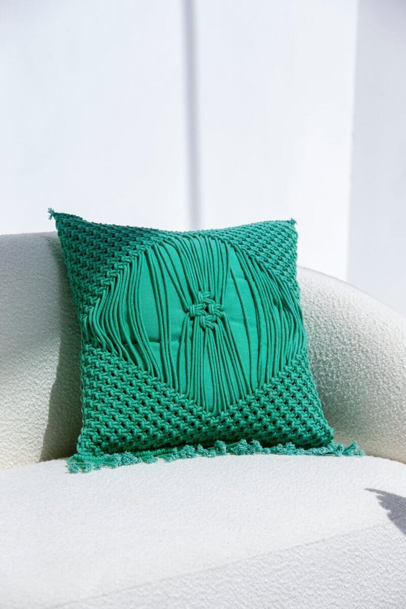 Green Cotton Cushion With Filler (45x45 CM) Cushion -- Cushion With Filler RAM 