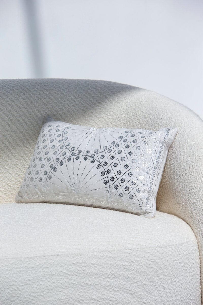 Metallic Florals Cushion With Filler (30x50 CM) Cushion -- Cushion With Filler 